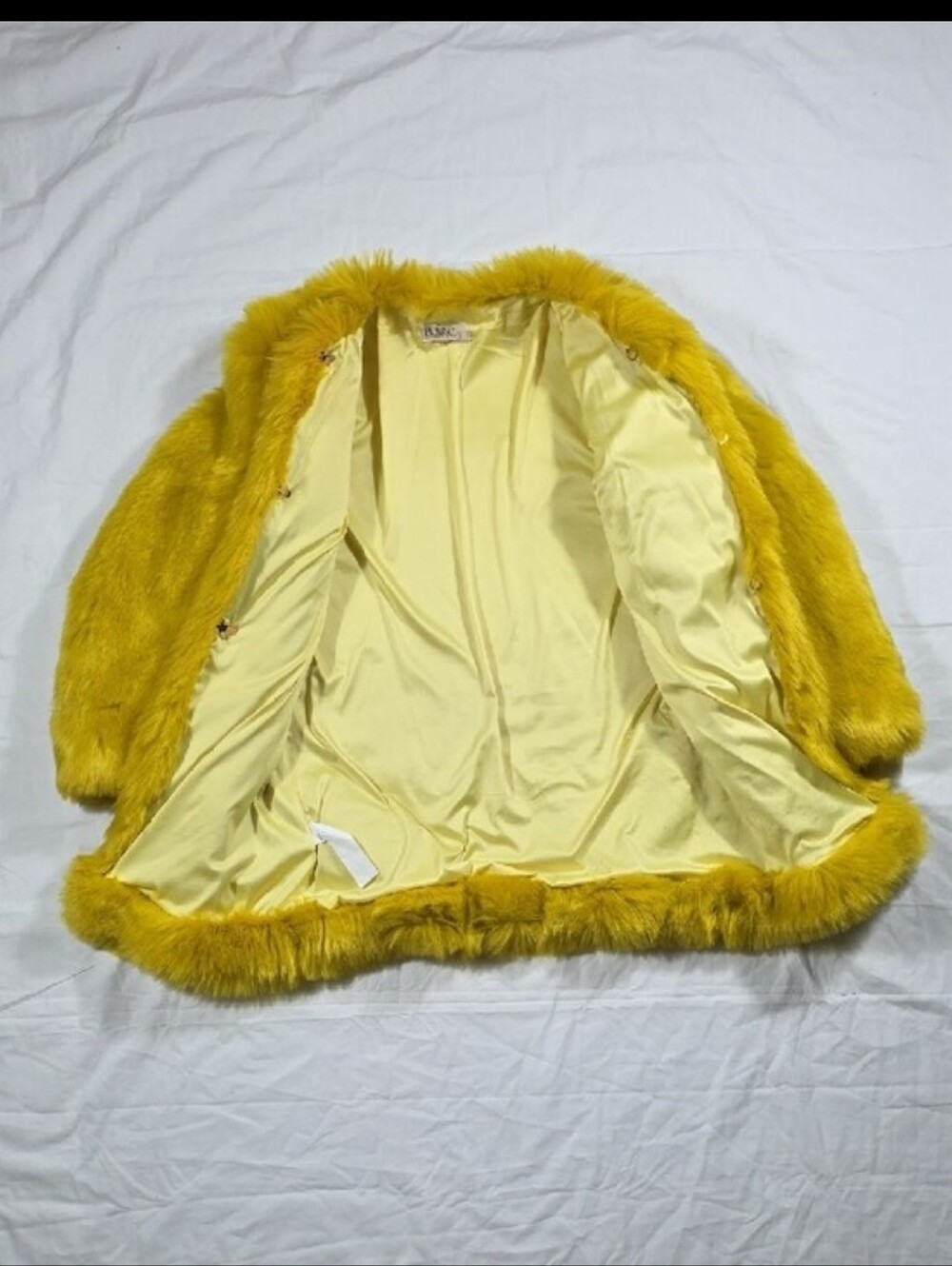 House of CB Bright Yellow Faux Fur Teddy Jacket - Picture 4 of 7